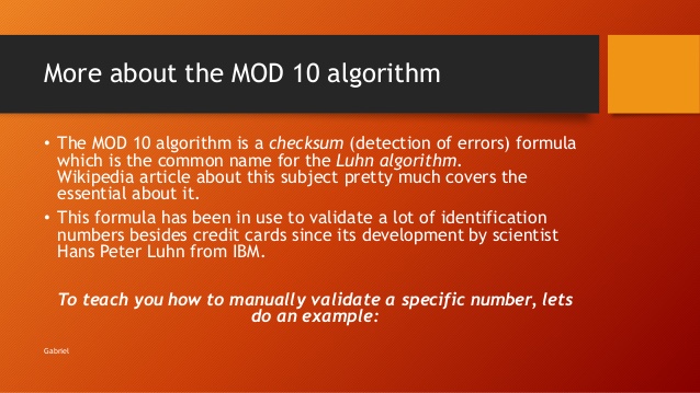 luhn 10 algorithm